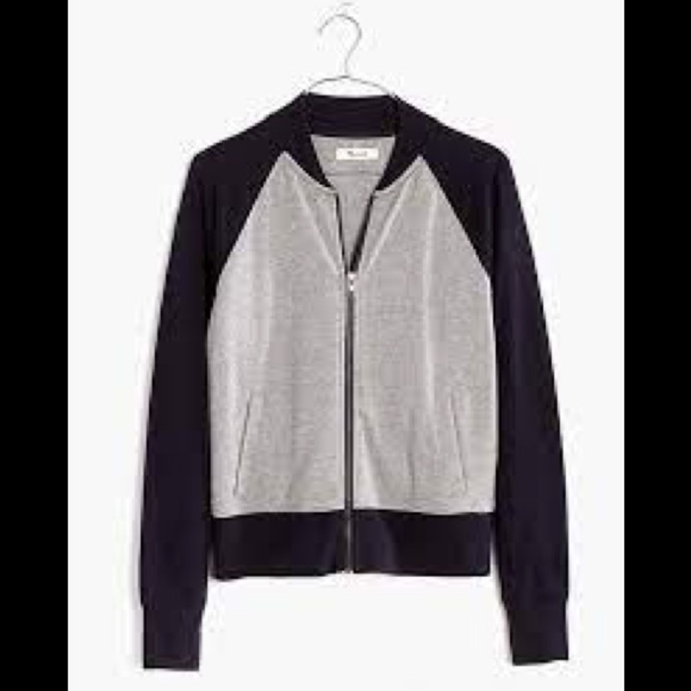 Madewell navy & grey bomber jacket